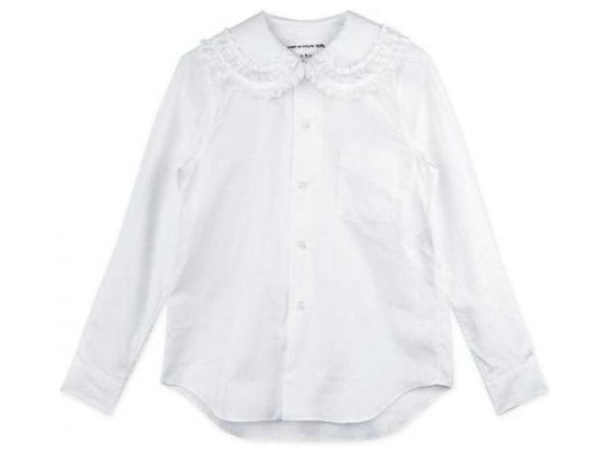 Comme Des Garcons Rüschenbluse Weiß
