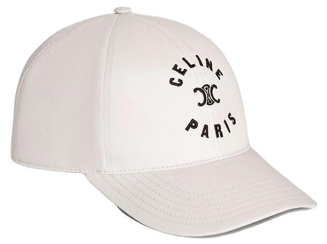 Céline Cotton Triomphe Baseball Cap Craie Silvery