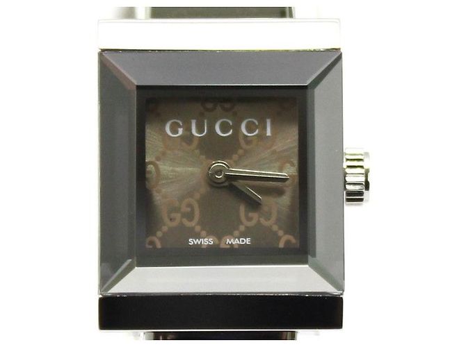Gucci Relógio de aço com pulseira de bracelete e quartzo Prata