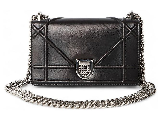 Micro Diorama Borsa con patta e catena in pelle di vitello Multicolore