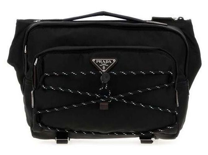 Prada Sac à bandoulière en nylon et cuir Speedlock Noir