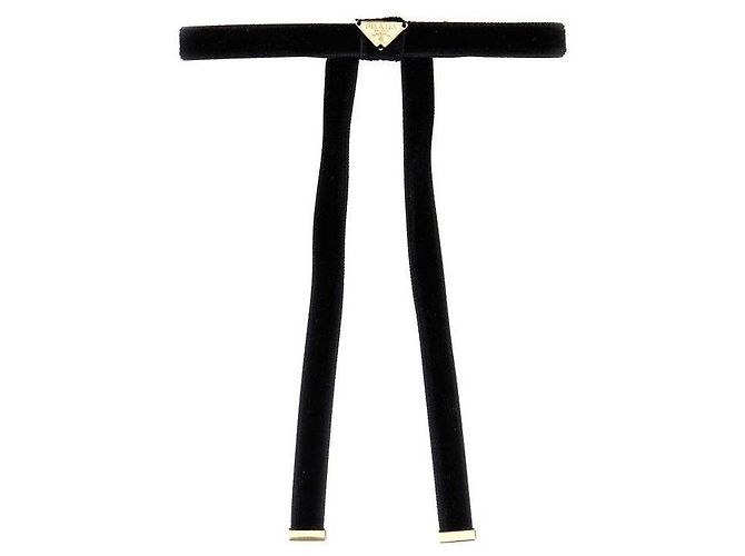 Prada Clip per capelli in velluto Nero 