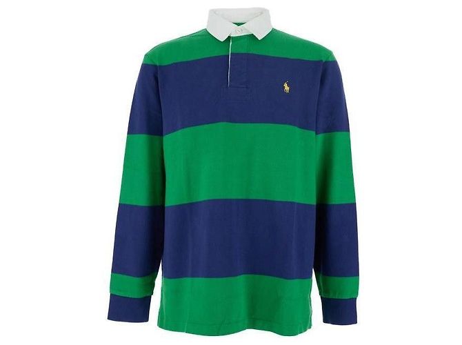 Ralph Lauren Iconisches Rugby-Hemd mit Streifen Grün