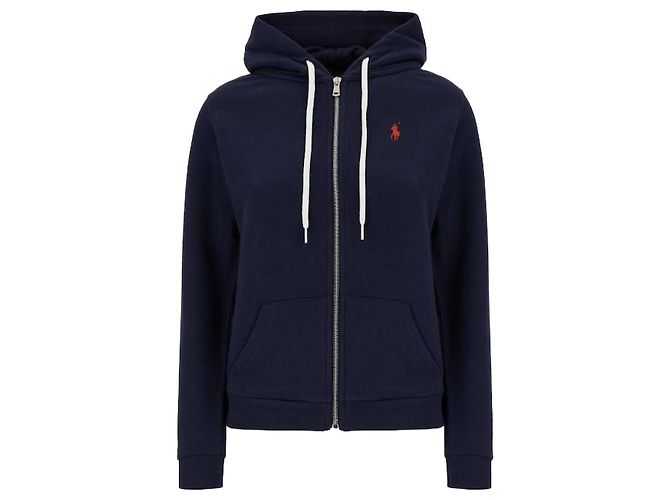 Ralph Lauren Moletom com capuz e zíper com logo Azul