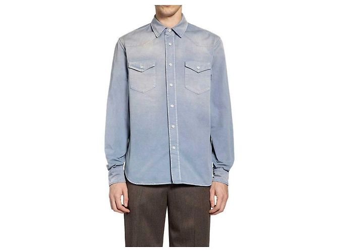 Prada Gabardine-Hemd Blau