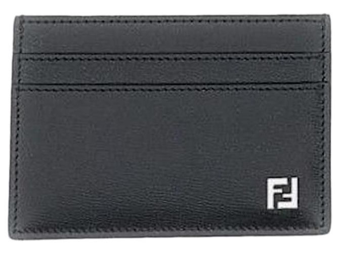 Fendi Square Card Holder Black