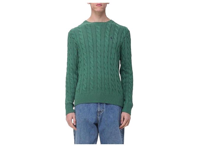 Ralph Lauren Zopfstrick mit Pony-Logo-Stickerei Grün