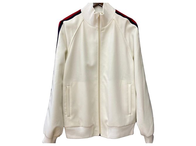 Gucci Three Stripe Lining Jersey Jacket White