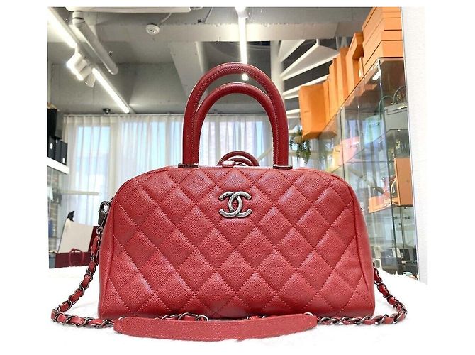 Chanel Borsa Bowling e Tote con manico Caviar Coco e Borsa a tracolla Small Red Rosso