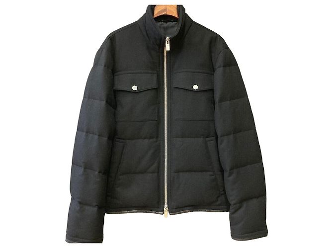 Hermès Cashmere Padded Down Jacket Black 