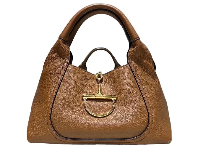 Gucci Leather Softbit Top Handle Brown