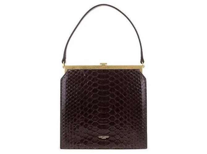 Saint Laurent Python-Kettentasche Schwarz 