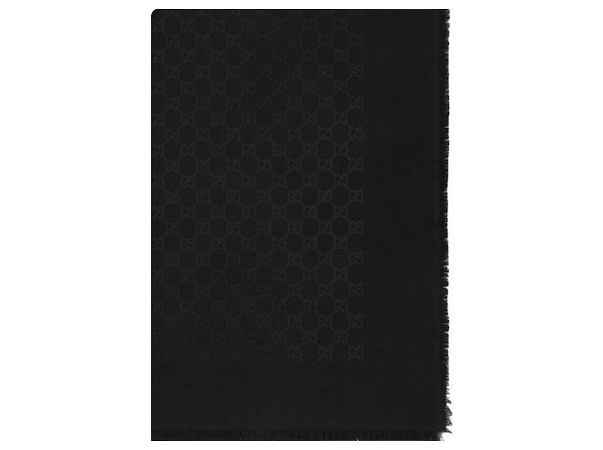 Gucci Sciarpa in jacquard di lana e seta Nero