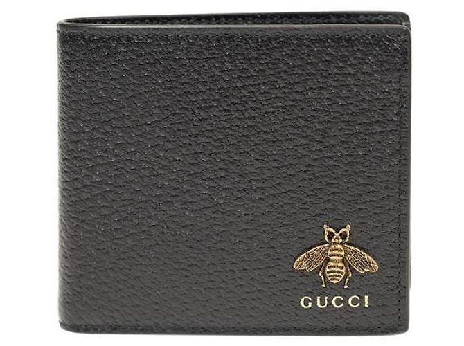 Gucci Bee Logo Patch Leather Wallet