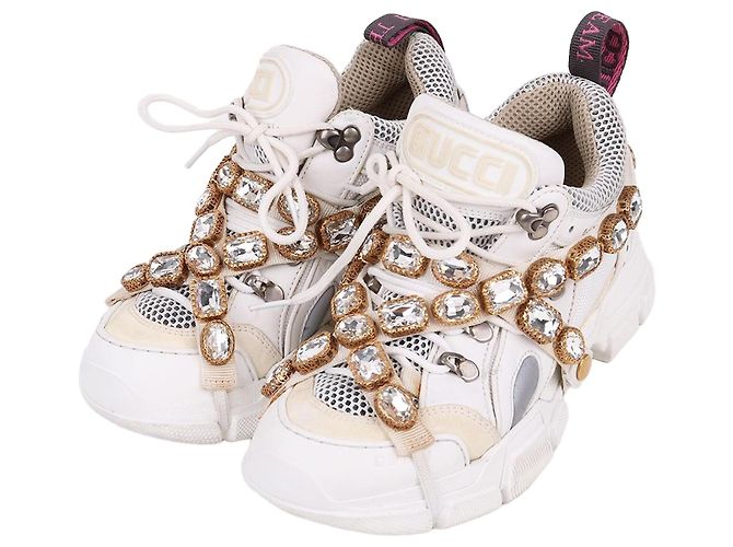 Gucci Flackstripe Crystal Sneaker Weiß