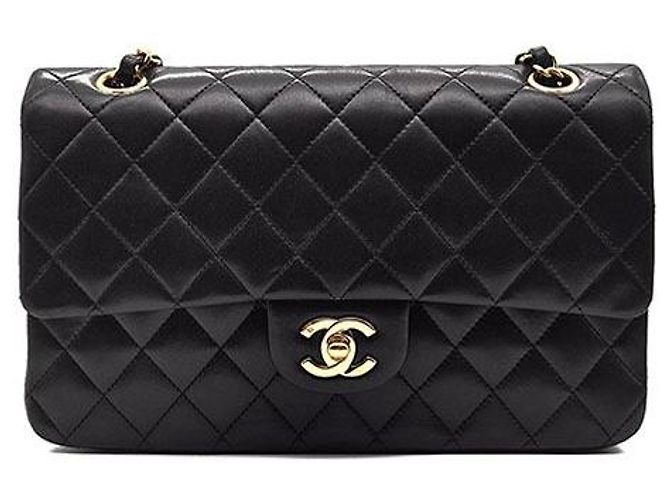 Chanel Klassisches Lammleder Medium Schwarz