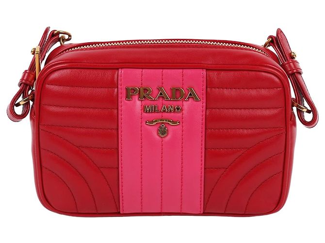 Prada Borsa a tracolla Diagram Mini Chain Rosso