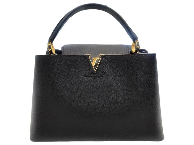 Louis Vuitton Sac cabas Capucines mm en cuir Taurillon noir
