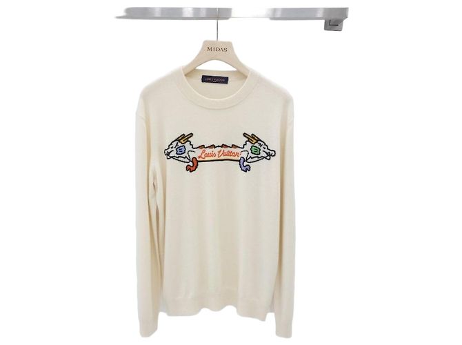 Louis Vuitton Intarsia Graphic Cashmere Crewneck XL Weiß