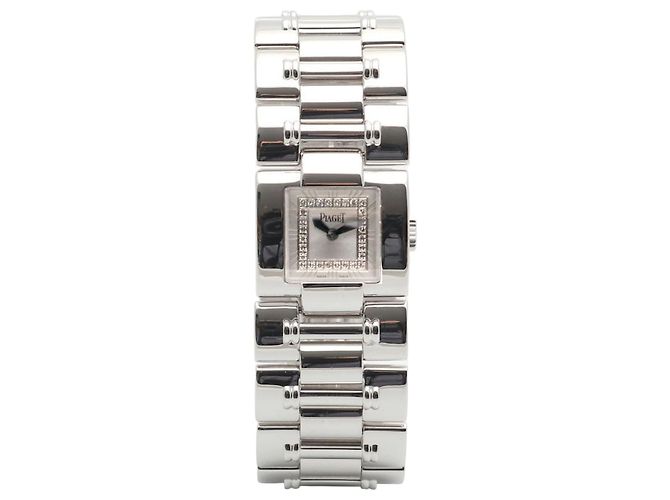 Piaget Pulsera Original Dancer Oro Blanco Blanco Reloj de Cuarzo Talla Medium