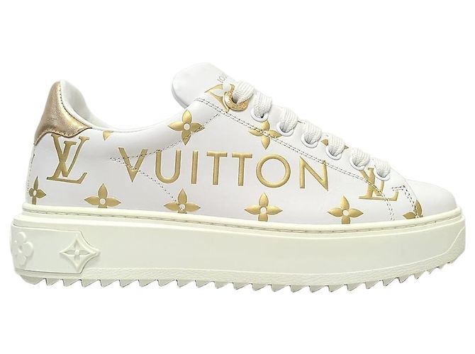 Louis Vuitton Baskets Timeout avec logo lettrage en or blanc