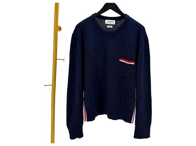 Thom Browne Suéter de punto Three Stripes Navy Azul 