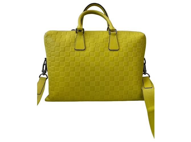 Louis Vuitton Damier Infinite Porte Documents Business Document Bag Yellow
