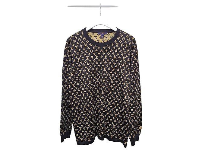 Louis Vuitton Pullover aus Jacquard-Strick mit Monogramm in Braun 