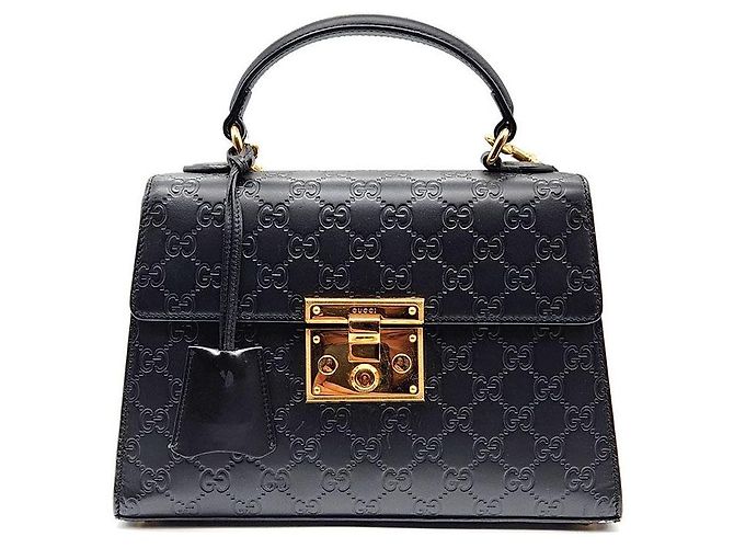 Gucci Bolsa Tote e Bolsa de Ombro Padlock Simarlane Preto