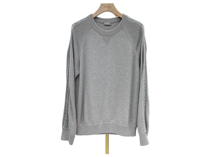 Dior Strick mit Oblique-Einsatz Grau Braun 