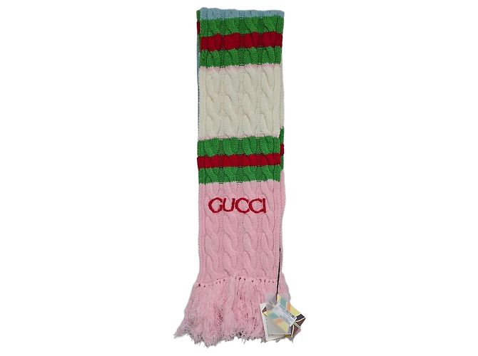 Gucci Cachecol de lã de malha Adidas Multicor