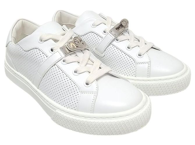 Hermès White Silver Day Kelly Sneaker Weiß