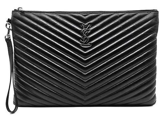 Saint Laurent Clutch Monogram Large Nero
