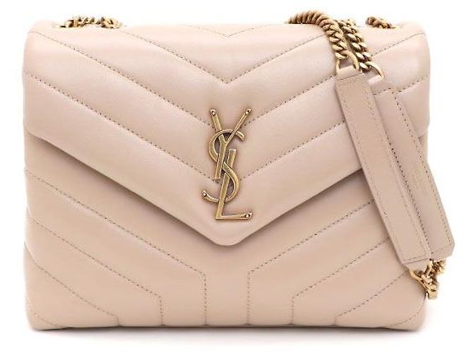 Saint Laurent Bolsa Lulu Monogram Envelope Satchel com corrente de ombro e transversal Marrom