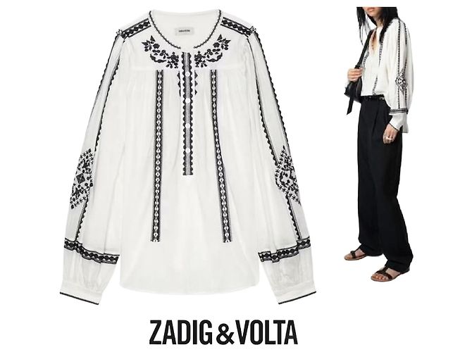 Zadig & Voltaire Blusa KOZAK de algodón bordado oversize Multicolor