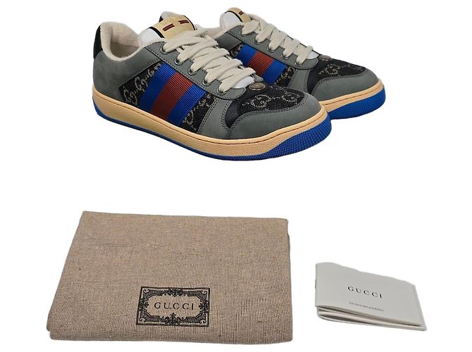 Gucci Sneakers Screen Runner in cotone GG e scamosciato Multicolore