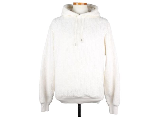 Dior Terry-Jacquard-Kapuzenpullover Weiß XXS 
