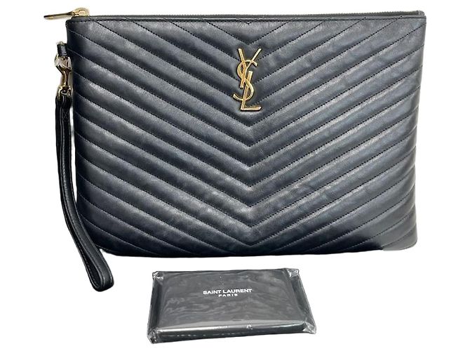 Saint Laurent Clutch Monogram New Medium Nero 