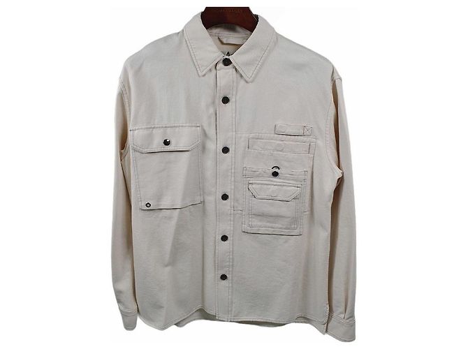 Camisa oversize de sarga de algodón Acne Plata