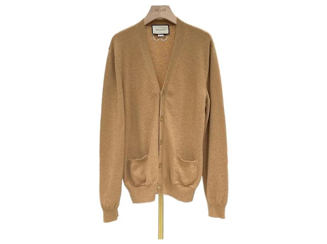 Gucci Wool Cardigan Camel Brown