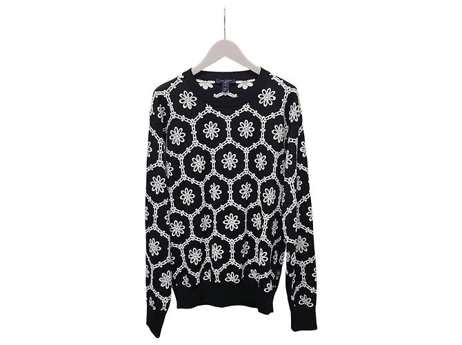 Louis Vuitton Strickpullover mit Black Angles Stickerei Schwarz 