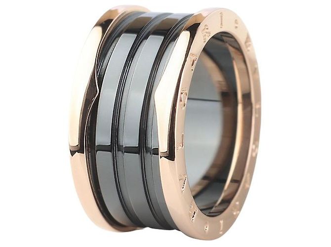 Bulgari Pink Gold Ceramic Ring Size