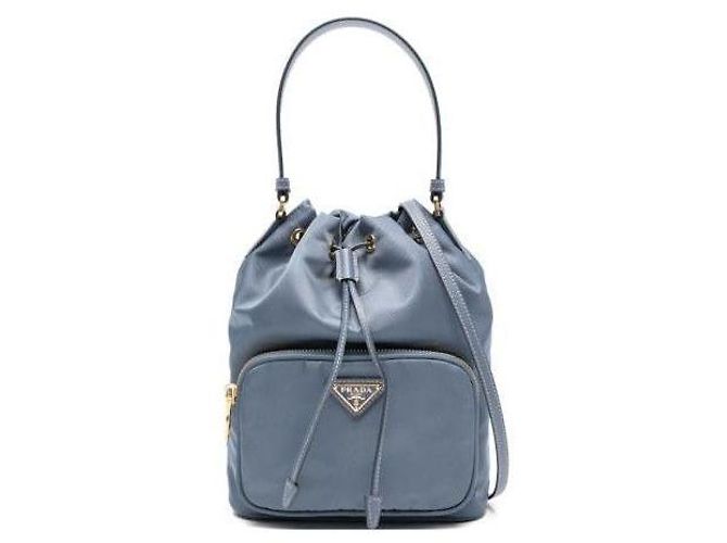 Prada Borsa a secchiello Duet Re-Nylon Blu