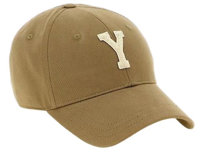 Saint Laurent Gabardine Varsity Cap Brown