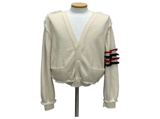 Thom Browne Strickjacke aus Wolle mit diagonalem Armband Mehrfarben