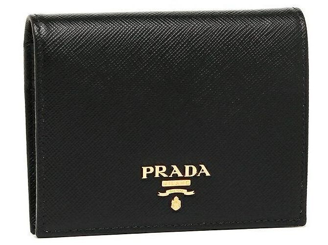 Prada Saffiano Metal Logo Wallet Black
