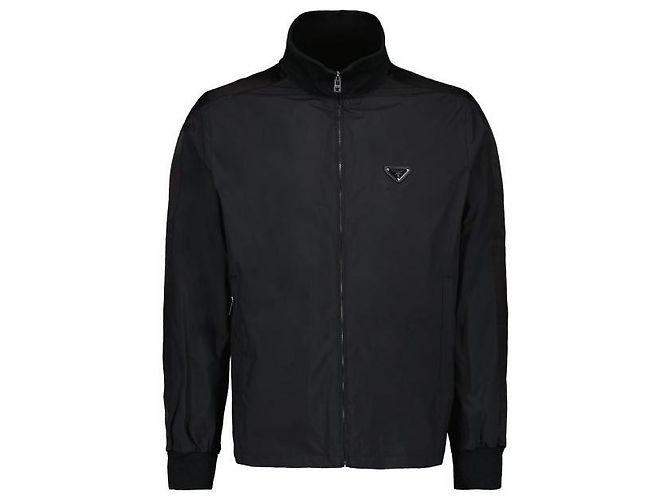 Prada Silk Blouson Jacket Black