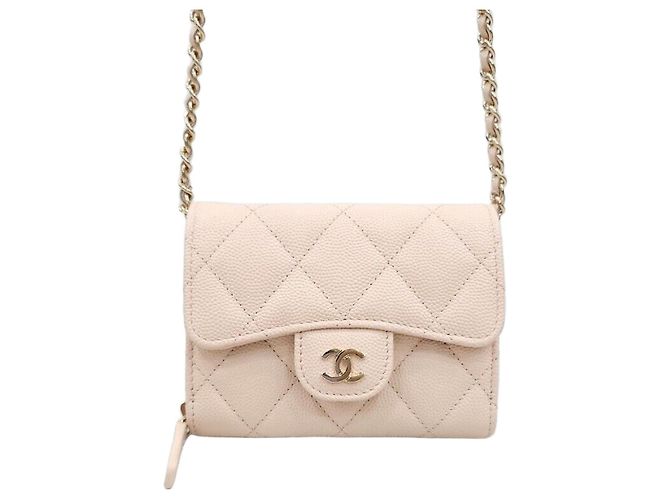 Chanel Mini Bolso Tarjetero de Caviar Clásico Multicolor