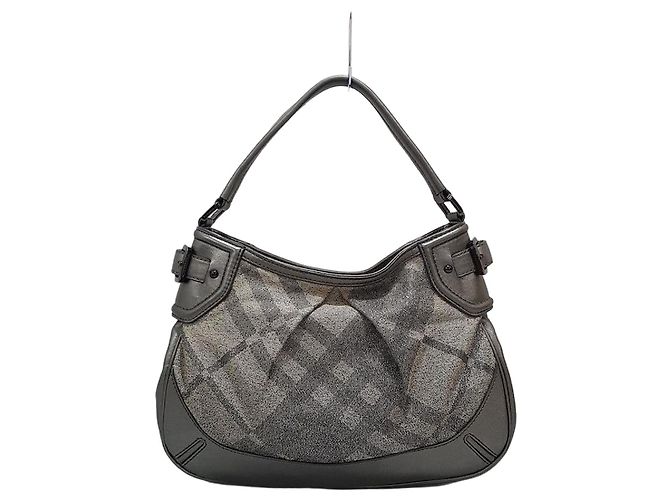 Burberry Borsa a tracolla a quadri argento