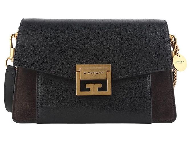 Givenchy Gold-Plated Medium Chain Shoulder Bag Black